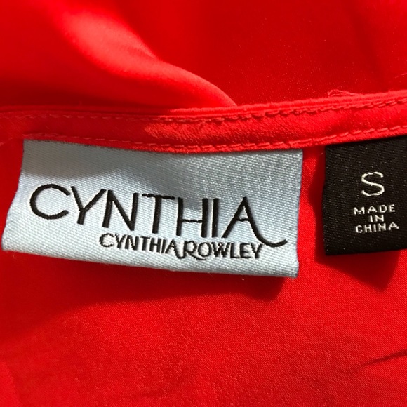 CYNTHIA ROWLEY Orange V-Neck Sleeveless Bl… - Picture 4 of 4